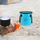 10L Folding Bucket Outdoor Camping Fishing Car Washer Carrier Bags (Blue) Newly