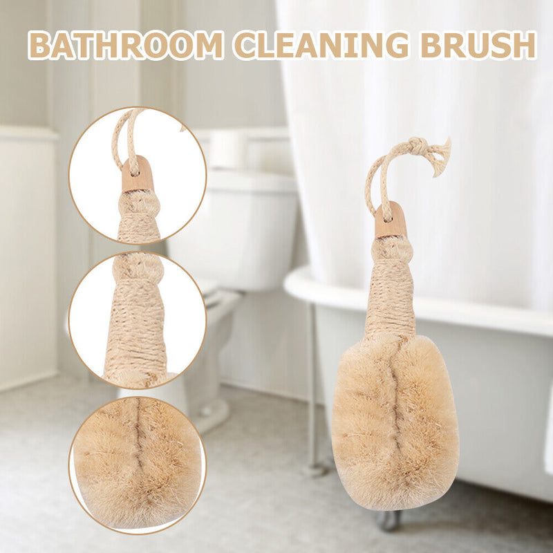 Bathroom Cleaning Brush Wooden Handle Bath Shower Brush Exfoliating Skin Scrub