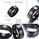 Stainless Steel Fashion Wedding Band Men Ring Black Carbon Fiber Ring