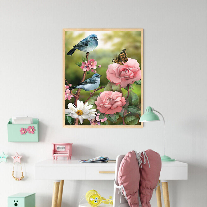 #A Bird on Branch Oil Paint By Numbers Kit DIY Frameless Drawing Picture for A