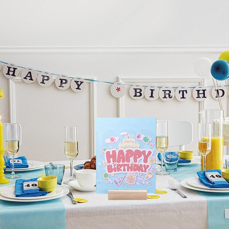 Wood Display Stands - Place Card Holder 12 Pack Wood Base Table Number Stan