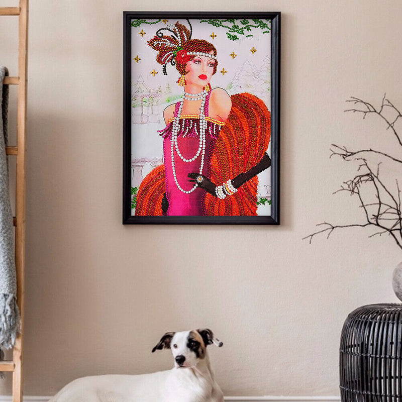 Special Shaped Diamond Painting Partial Drill Noble Lady DIY Picture (Y018)