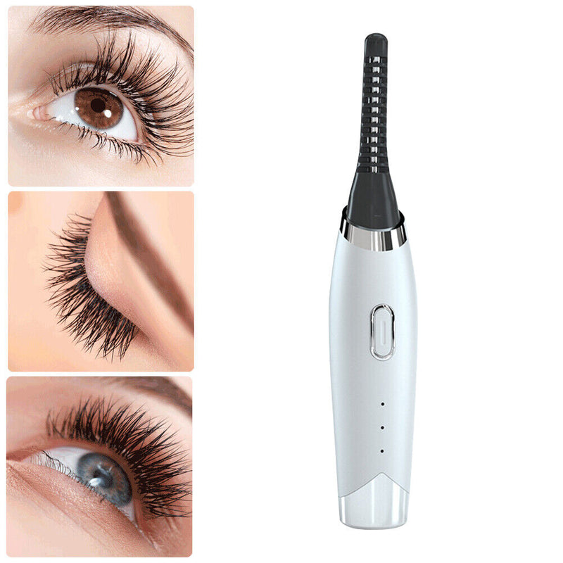 Mini Electric Heated Eyelash Curler Portable Eye Lashes Long Lasting Makeup
