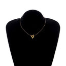 Women Crystal Bead Clavicle Jewelry Choker Chain Collar Necklace Buckle Flower