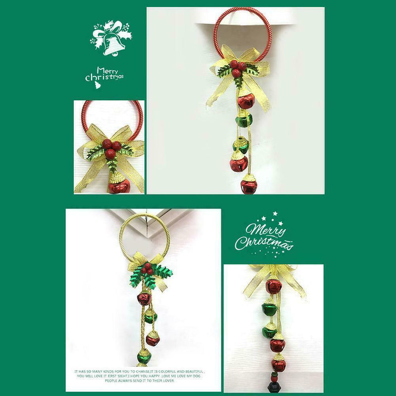 Christmas Tree Bells Pinecones Bow Door Wall Hanger Pendant r Wreath Deco O2J4
