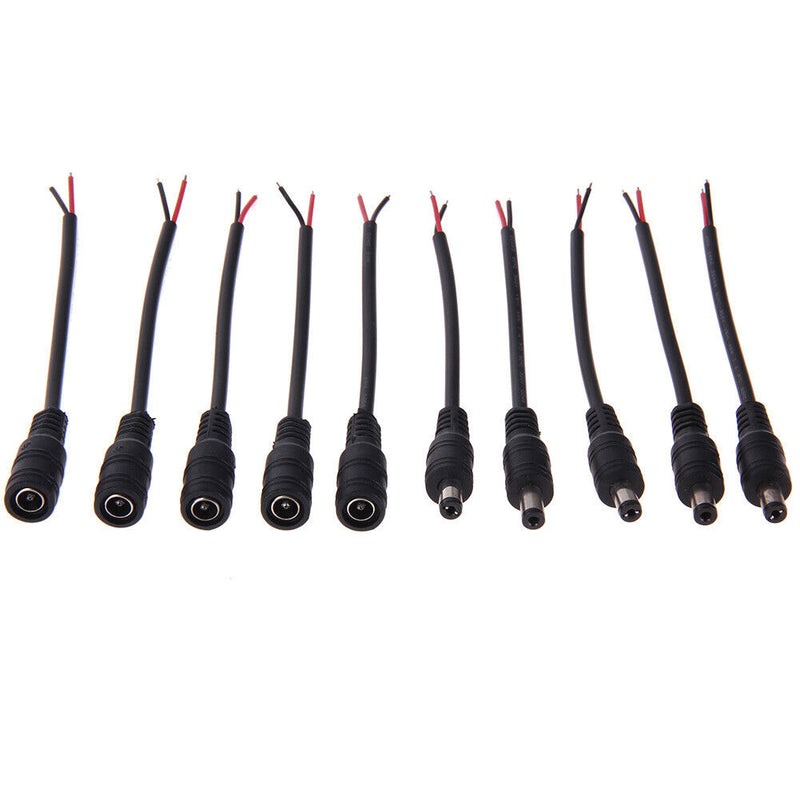 5pcs 5.5*2.1mm LED Light DC Male Wire with Lock Cable Buckle Male