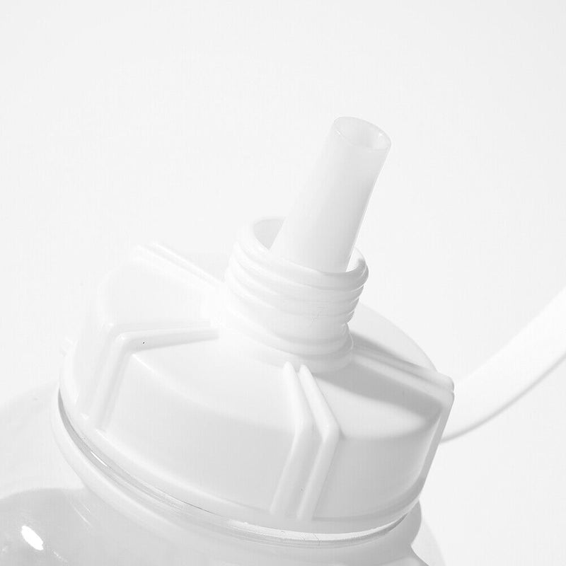 Portable Women Summer Gym Water Bottle Straw Large Capacity (White 2000ml) Newly