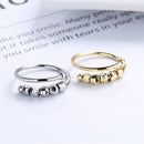 Single Coil Anxiety Ring Fidget Beads Rings Rotate Freely Beaded Jewelry