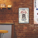 Cat Sheet Metal Drawing Metal Painting Tin Wall Home Poster Bedroom Art Sign