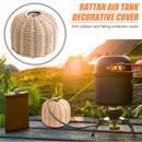 Rattan Outdoor Gas Cylinder Cover Camping Cook Gas Tank Protector (Beige) Newly