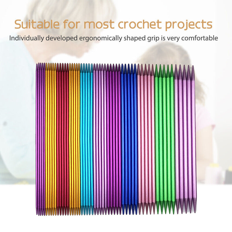55pcs Straight Knitting Needles Alumina Crochet Hooks Weaving Craft Tools