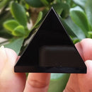 Black Crystal Healing Stone Obsidian Pyramid Mineral Specimen Reiki Energy