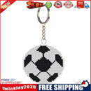 DIY Full Beads Football Printed Cross Stitch Embroidery Keychains Pendants