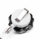 ID Name Card Clip Retractable Badge Reel Key Ring Badges Holder Rose Shape