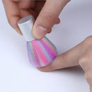Portable Rainbow Nail Art Brush Dust Powder Remover for UV Gel Nail Cleaning