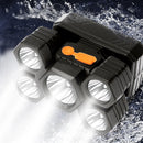 USB Rechargeable 5 LED Headlamp IPX4 Waterproof 4 Gears 500LM Warning Head Torch