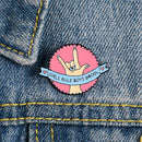 Round I Love You Gesture Brooches Letters Badges Clothing Enamel Lapel Pins Gift