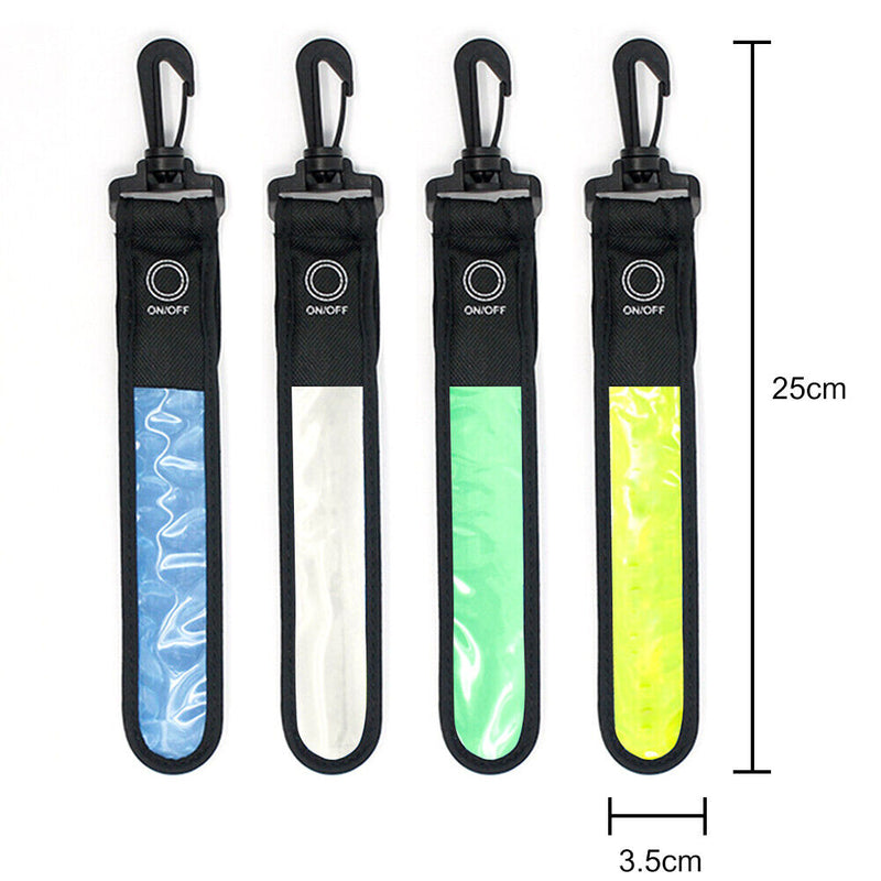 LED Light Reflective Belt Strap Outdoor Cycling Hanging Pendants (Blue) Newly