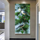 Birds on Branch Oil Paint By Numbers Kit DIY Handpainted on Canvas Wall Art