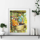 Oil Paint By Numbers Picture DIY Painting Old Lady Friend Acrylic Paint Decor