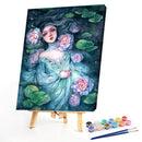 Hand Painted Lotus Girl Oil Paint By Numbers Kit DIY Acrylic Painting Decor