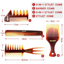 Styling Hairdressing  Tool Durable Wide Teeth Hair Brush Fork Comb Barber Shop