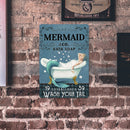 Retro Bathing Mermaid Metal Plate Painting for Bar Pub Tin Plaque Wall Sign