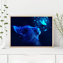 Butterfly Cat 5D DIY Full Round Drill Diamond Painting Hanging Decor Handwo