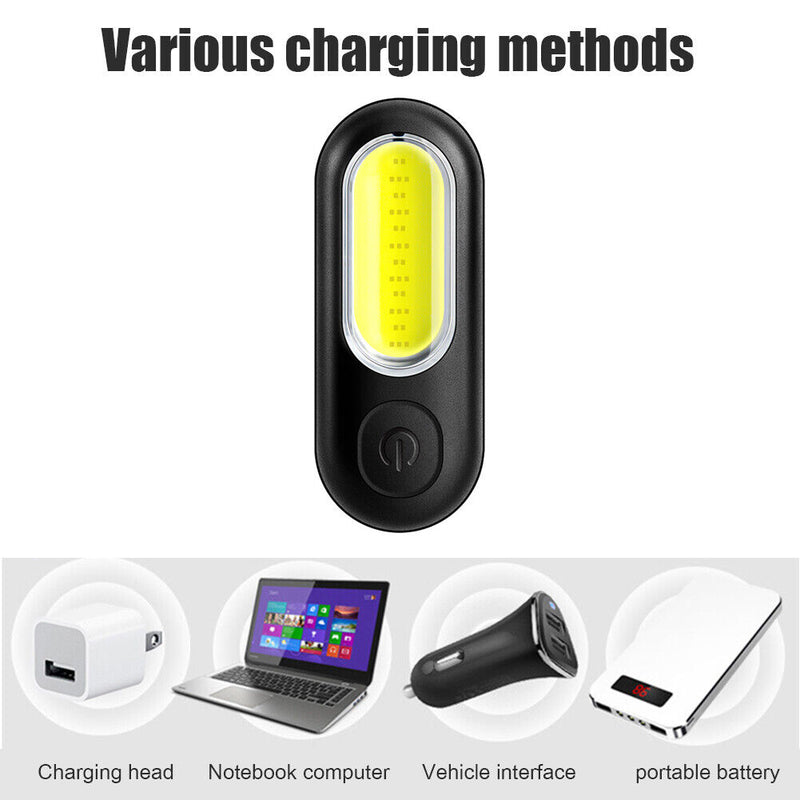 COB LED Bicycle Lamp USB Rechargeable 5 Modes Red White MTB Road Bike Taillight