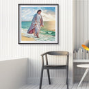 Oil Paint By Numbers Picture DIY Drawing Man on the Beach Handmade Gift Adu