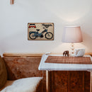 Home Weatherproof Retro Chic Bike Sign Iron Painting Wall Drawing Templates