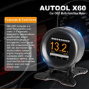 AUTOOL X60 OBD Meter OBD2 HUD Digital Water Temp Gauge Voltage Speed Meter Newly