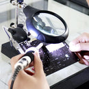 360 Rotation Desktop LED Magnifying Glass Lens Soldering Iron Stand Magnifier