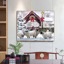 Frameless Oil Paint By Numbers DIY Snow Sheep Picture Craft Room Decoration Kit