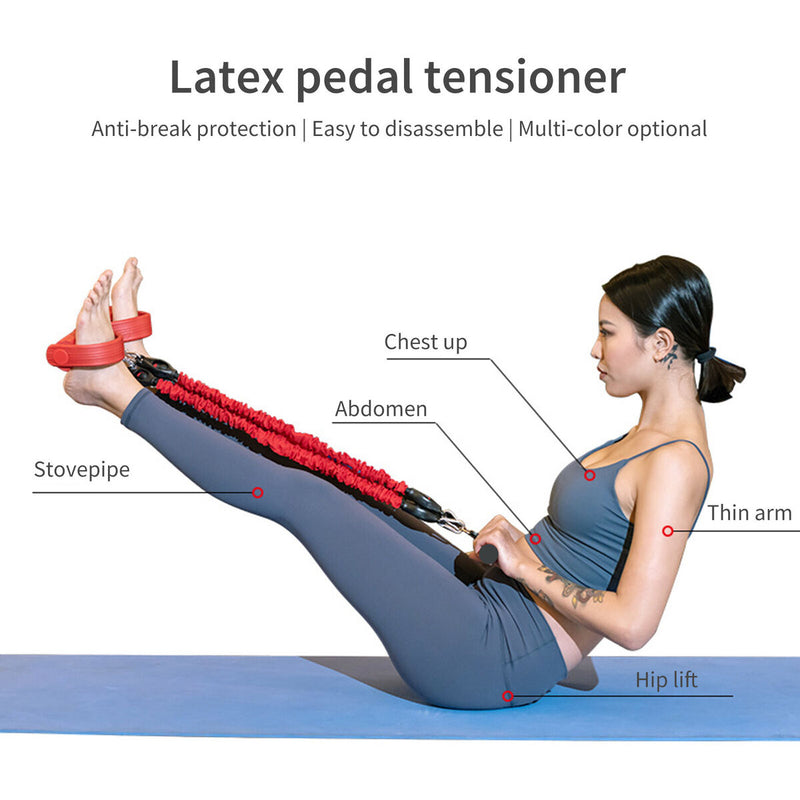 Pedal Resistance Band Set Break-Proof Strength Adjustable Pedal (Red) Newly