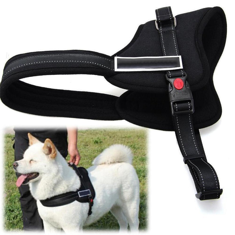 Adjustable Harness  Pulling Padded Large Dog Harness Collar (Black)(L)