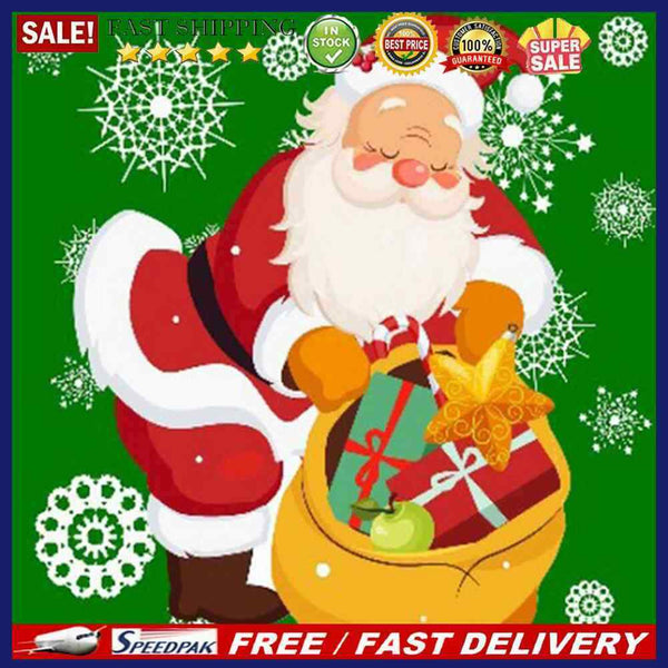Home Hand Painted on Canvas DIY Christmas Santa Oil Paint By Numbers Drawing
