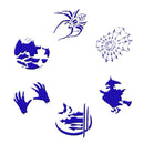 6pcs/Set DIY Halloween Coffee Stencils Cake Baking Scrapbook Templates (A) Newly