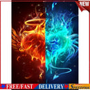 Handmade DIY Full Round Drill Diamond Painting 5D Ice Fire Heart Poster Kit