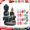 20pcs Incense Cones 1pcs Burner Buddha Waterfall Backflow Stove (Green) Newly
