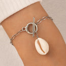 Fashion Shell Pendant Bracelet Summer Beach Metal Chain Bracelets for Women