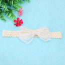 Cute Newborn Baby Girls Headband Bowknot Girls Headwear Headdress(White)