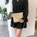 Straw Rattan Weave Shoulder Crossbody Bags Ladies Beach Tassels Handbag Purse