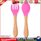 Baby Wooden Silicone Feeding Spoon Toddlers BPA-free Tableware (8) Newly