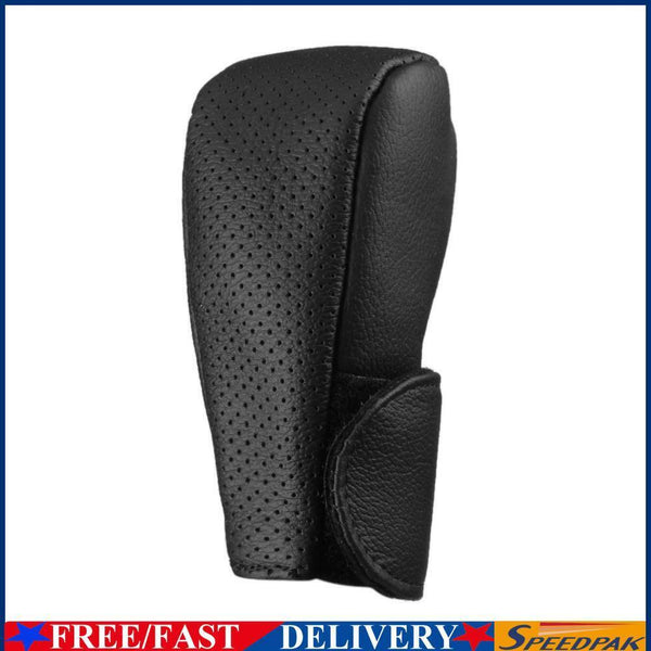 Black Synthetic Leather Car Auto/Manual Gear Shift Knob Protective Cover #F