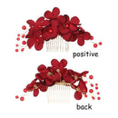 Jewelry Romantic Bridal Clips Bridesmaid Tiara Red Flower Hair Pin  Hair Combs