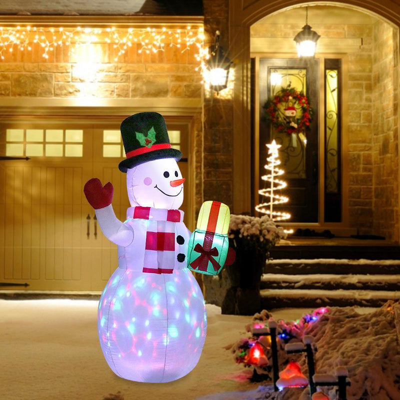 LED Illuminated Inflatable Snowman Air Pump Night Lamp Christmas Decor (US)