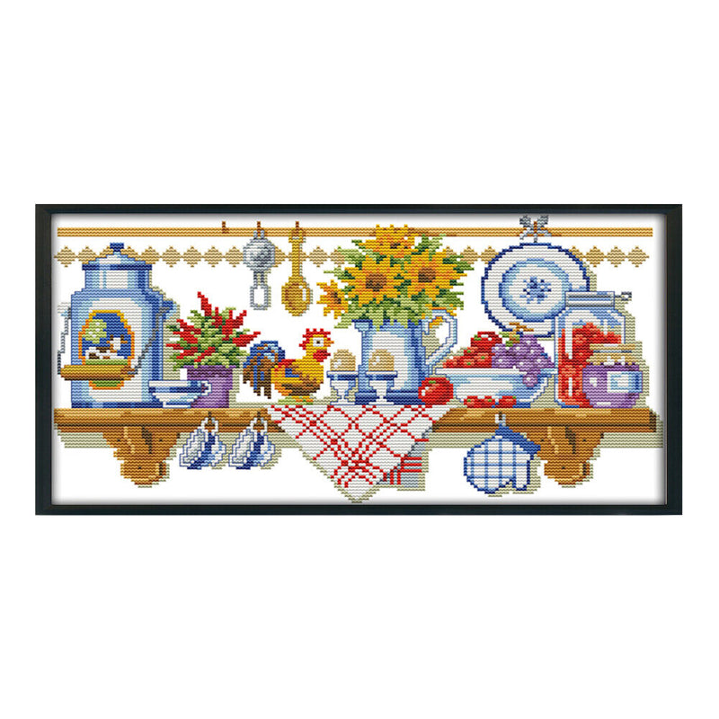 Home Cross Stitch 14CT Stamped Embroidery DIY Handwork (J169 Kitchen) Newly