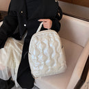 Fashion Space Cotton Backpack Unisex Large Capacity Quilted Padded Travel Bags