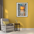 Handmade Full Square Drill 5D Door Sunset Drawing Kit DIY Diamond Painting Craft
